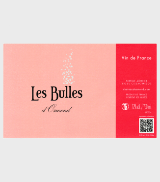 Étiquette aplat Les Bulles Rosé de Château d'Osmond 2023 - 750ml