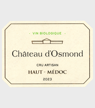 Organic Vintage from Château d'Osmond 2023 label