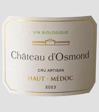 Étiquette de la cuvée bio du Château d'Osmond 2023 - 750ml